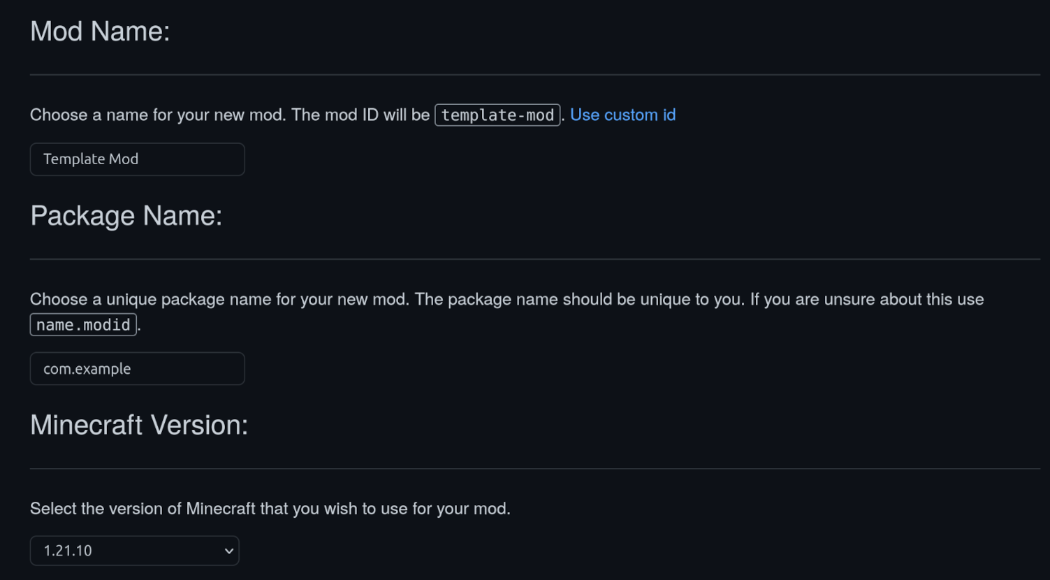 Vorschau des Generators