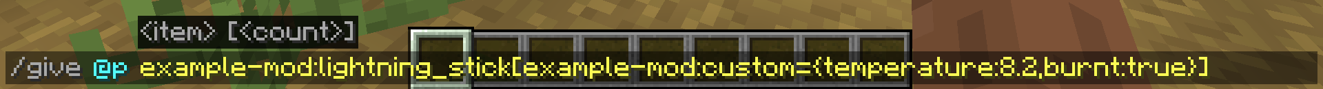 Gültiger give-Befehl, der beide Eigenschaften zeigt